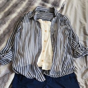 See through button up